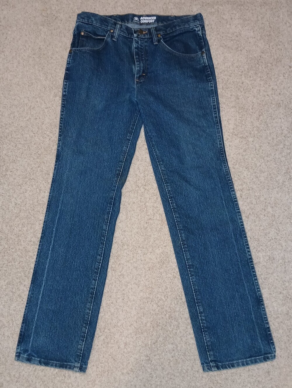 Wrangler Men's Blue Straight-Leg Jeans Slim Fit 36 32x32
